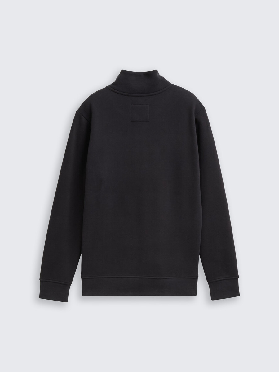 sweat jacket with stand-up collar