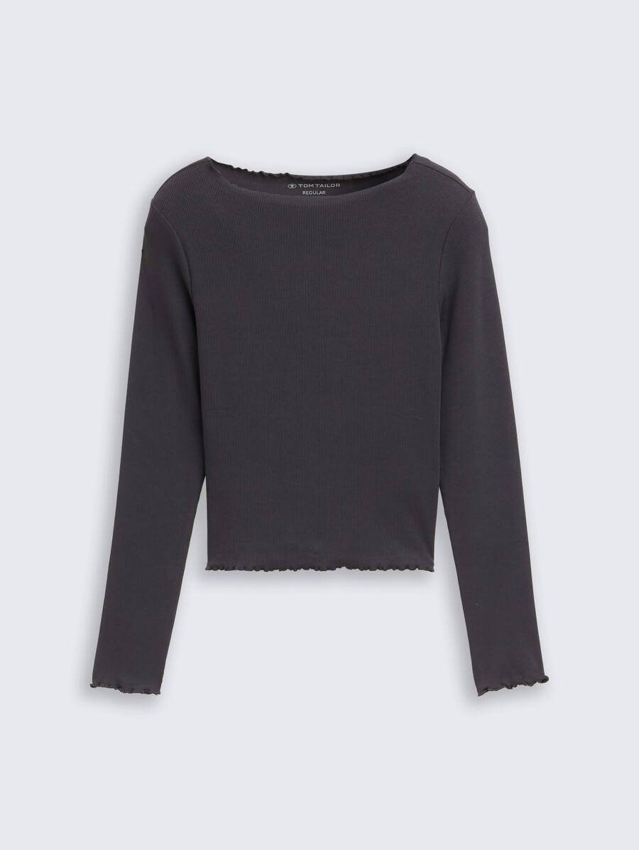 ribbed long-sleeved shirt