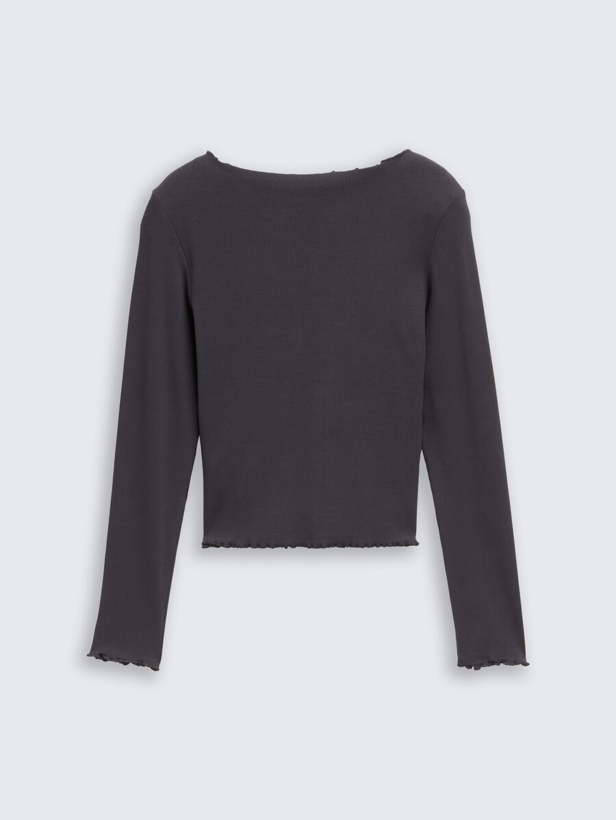 ribbed long-sleeved shirt