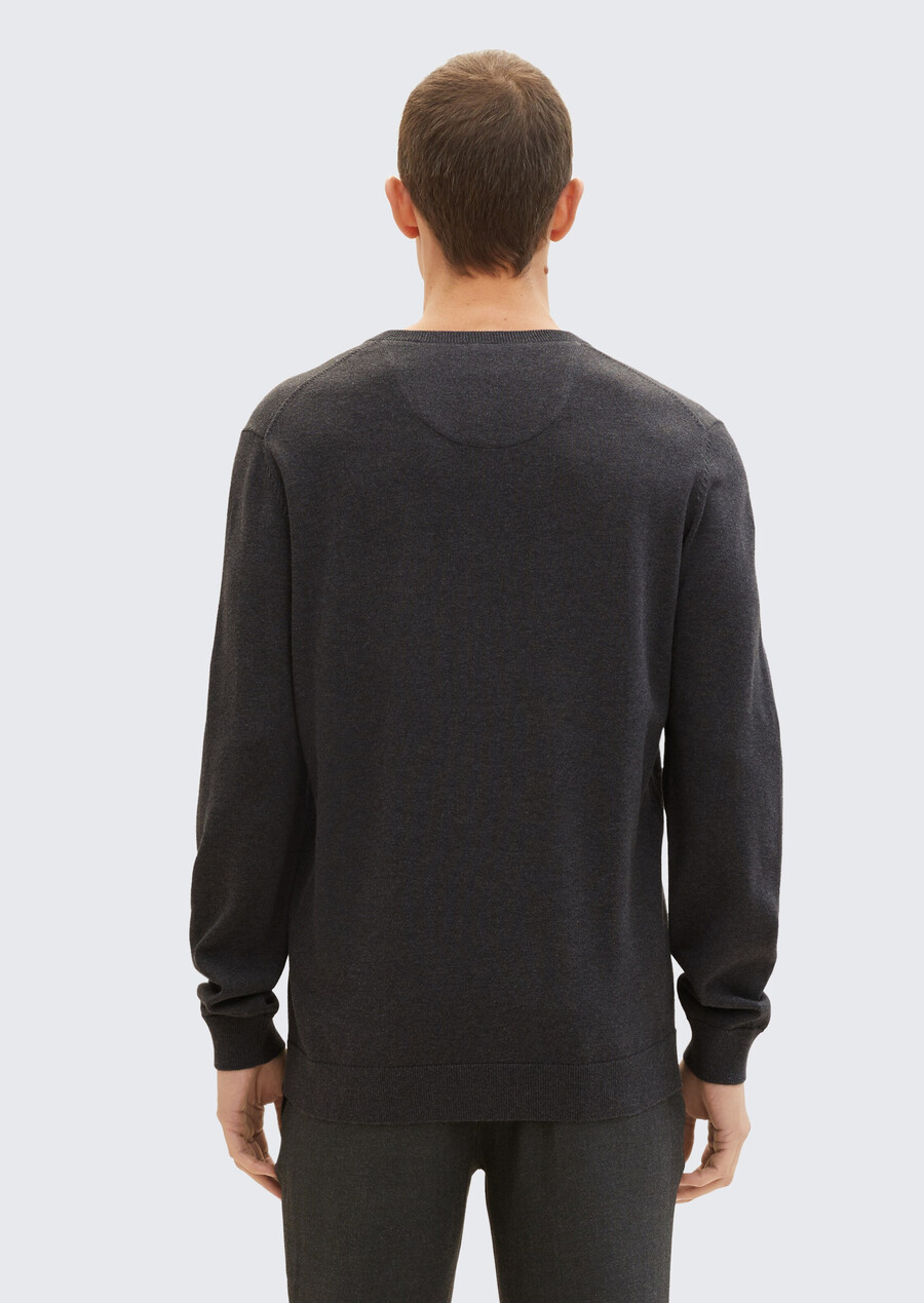 knitted jumper with v-neck