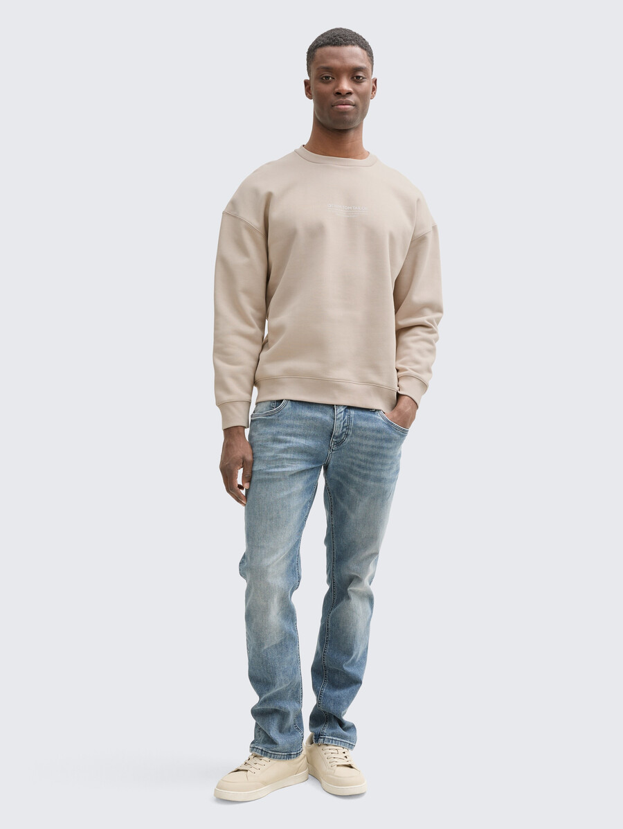 relaxed sweatshirt with logo print