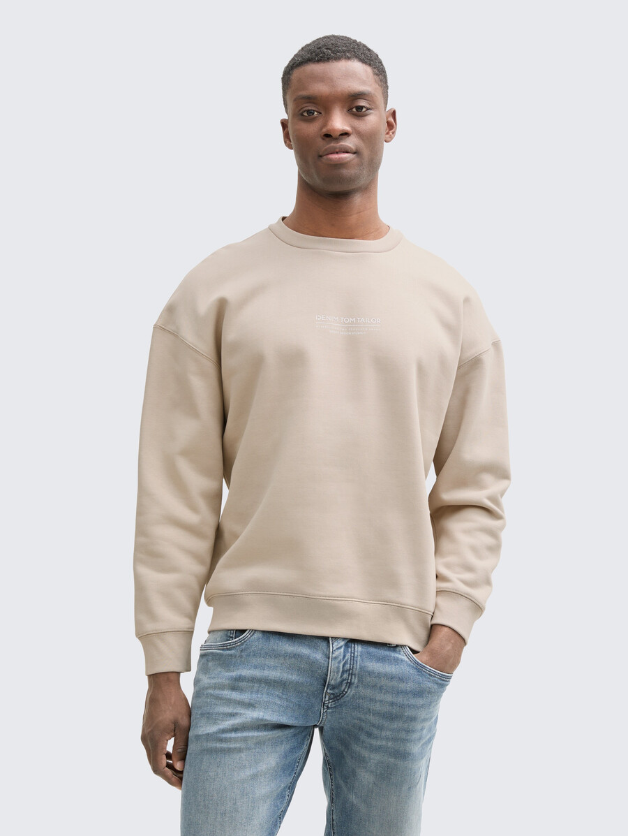 relaxed sweatshirt with logo print