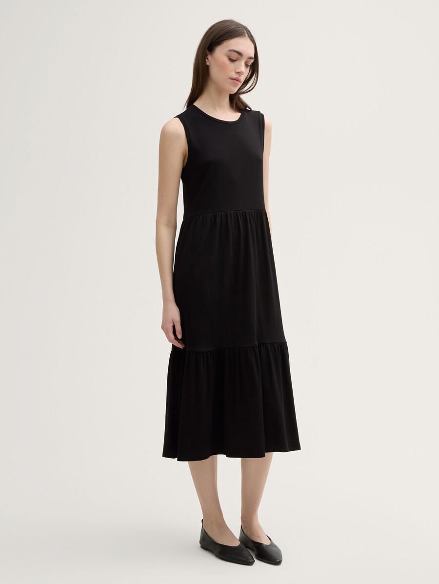 midi dress with ribbed texture