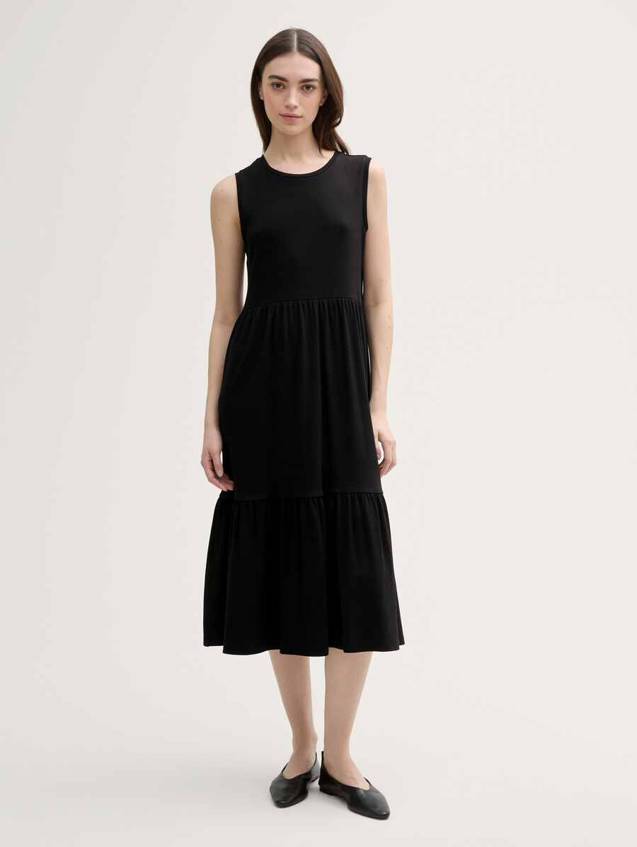 midi dress with ribbed texture