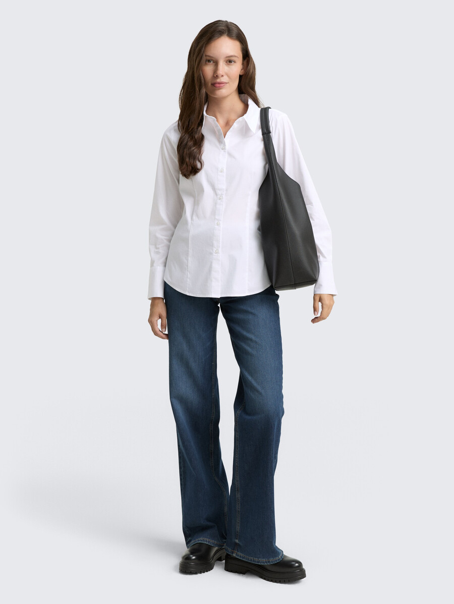 fitted poplin shirt blouse