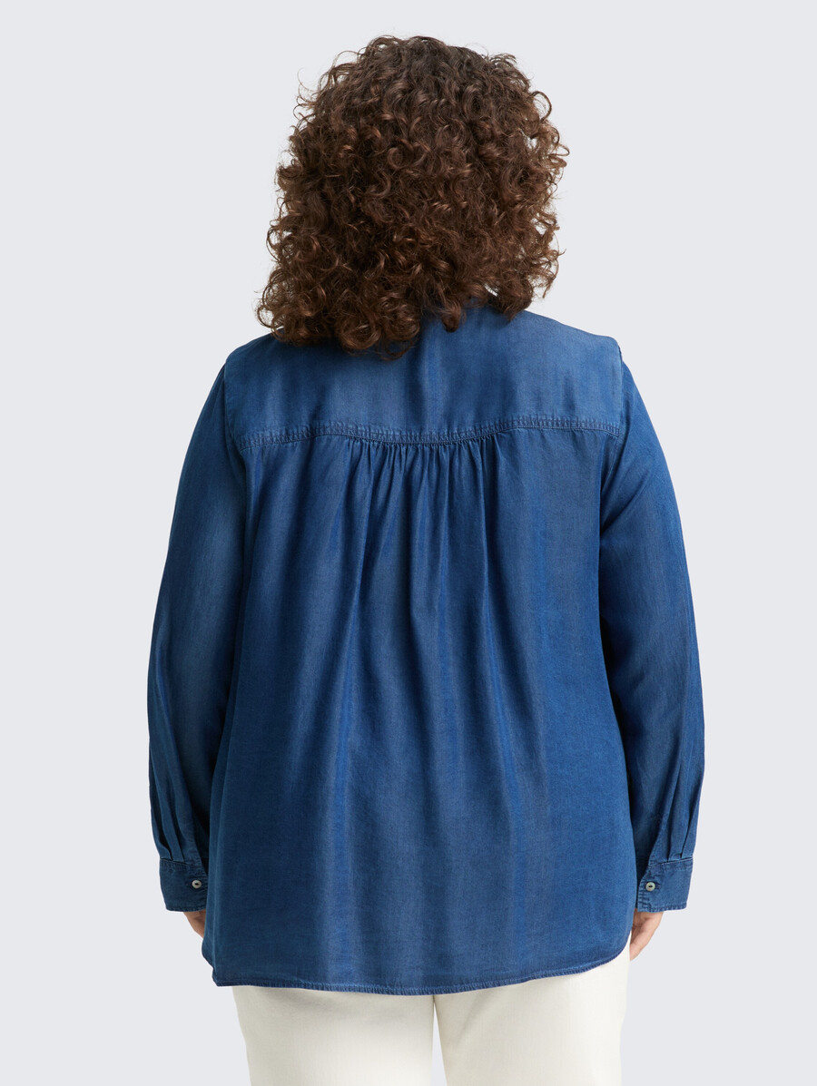 plus size - blouse with bow detail