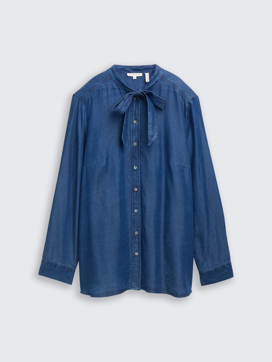 plus size - blouse with bow detail