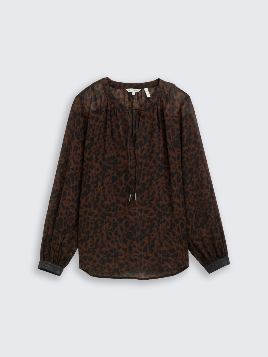 chiffon blouse with leopard print