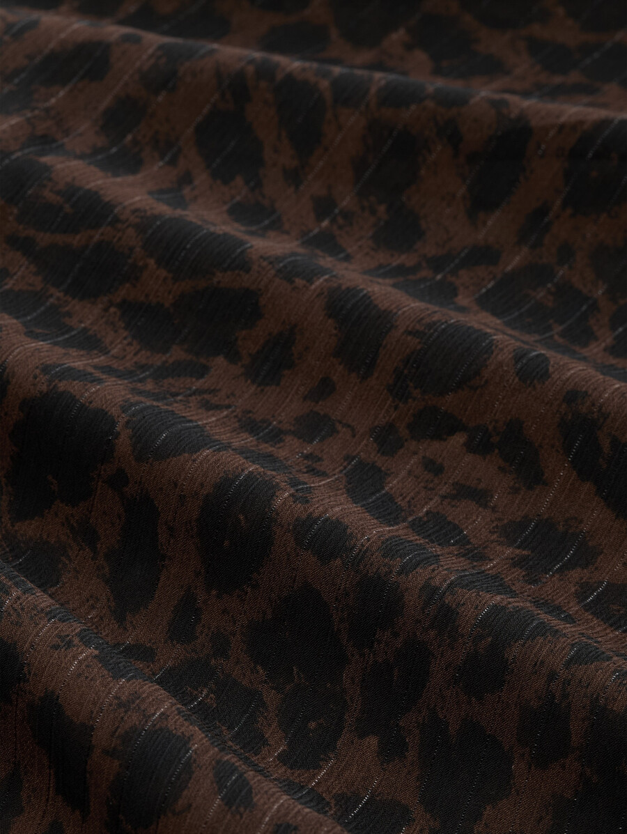 chiffon blouse with leopard print