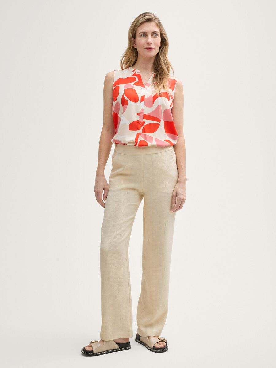 ttlea seersucker straight trousers